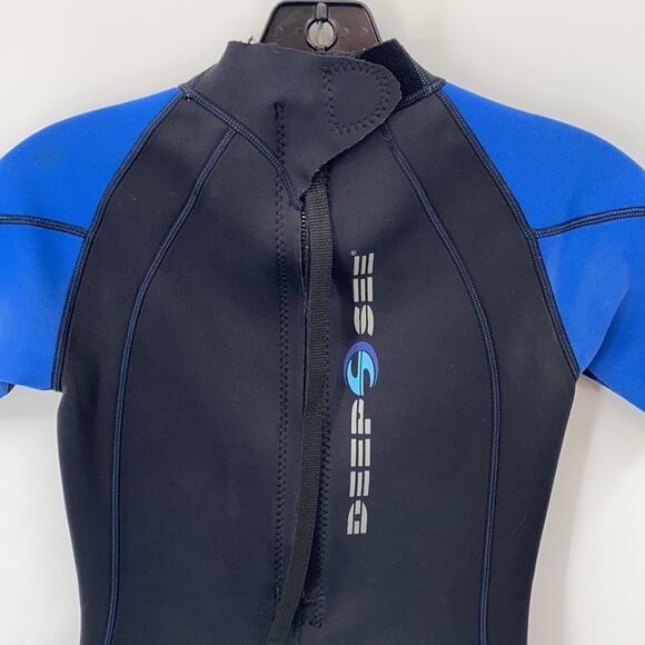 Deep See Boys Black & Blue Short Sleeve Wet Suit Size Large (10) - Picture 8 of 12